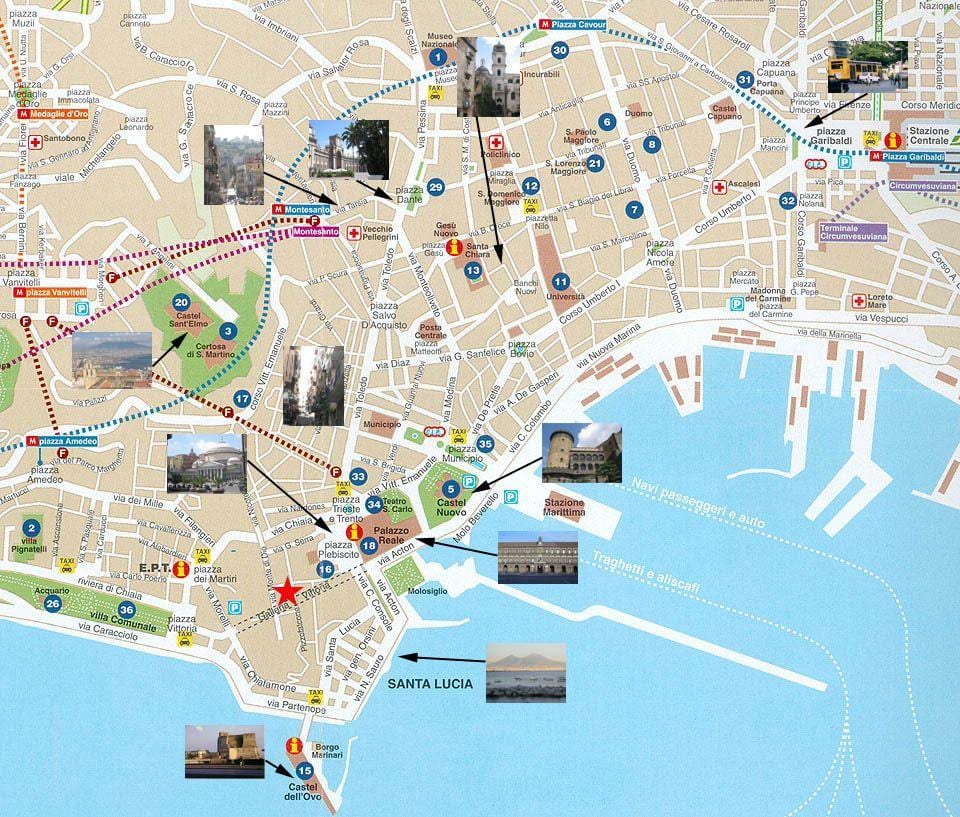 地图那不勒斯的港口