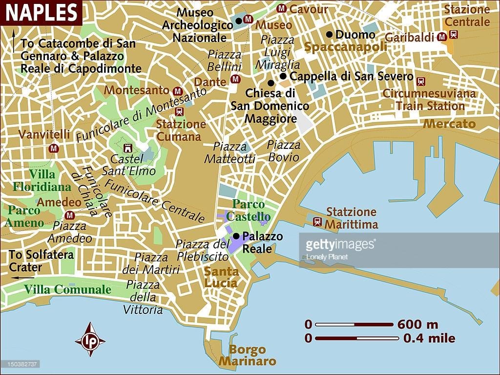 那不勒斯城市的地图