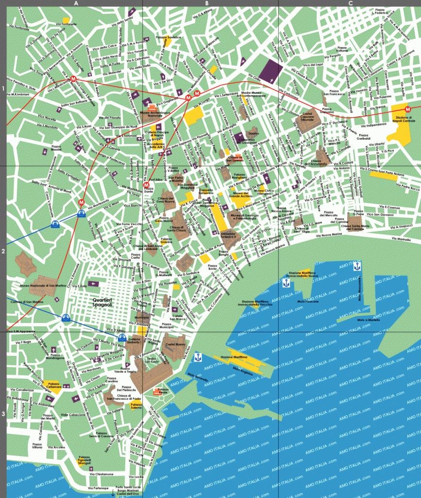 那不勒斯的旅游景点地图