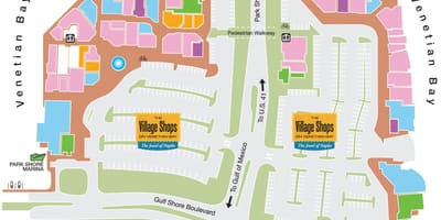 地图的水边的商店那不勒斯