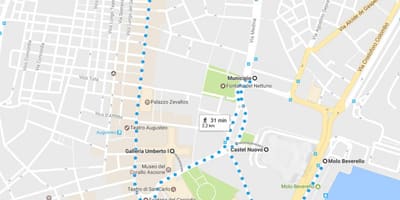 那不勒斯的行旅游地图